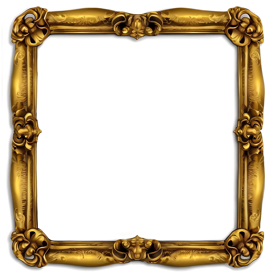 Golden Vintage Frame Png 32