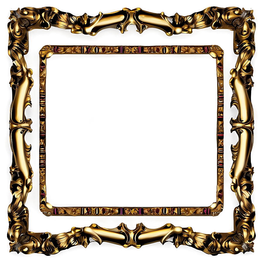 Golden Vintage Frame Png 49