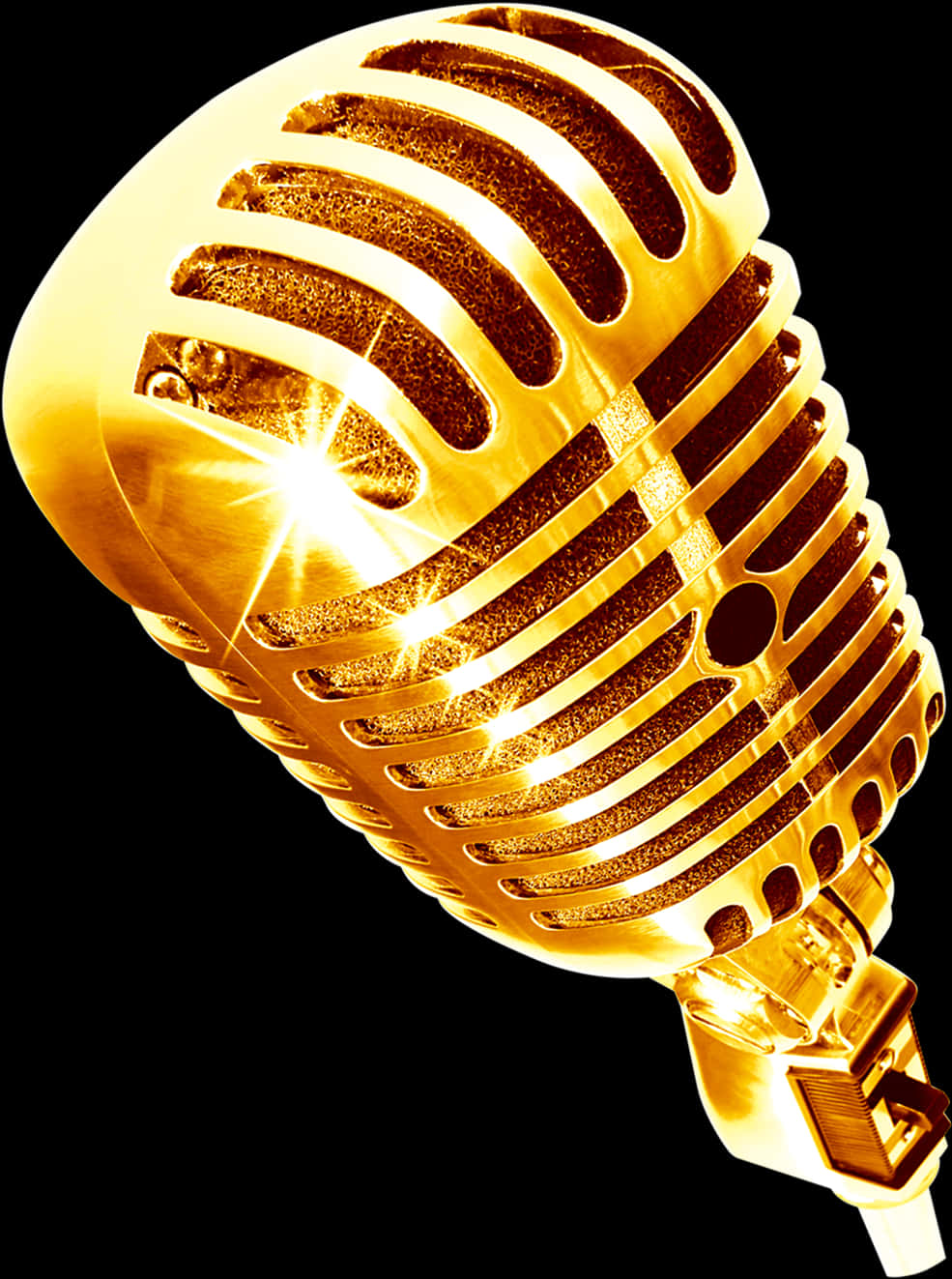 Golden Vintage Microphone