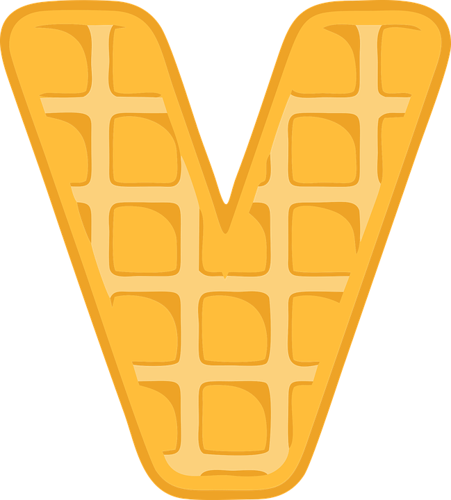 Golden Waffle Letter V