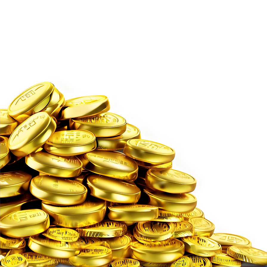 Golden Wealth Pile Png 06272024