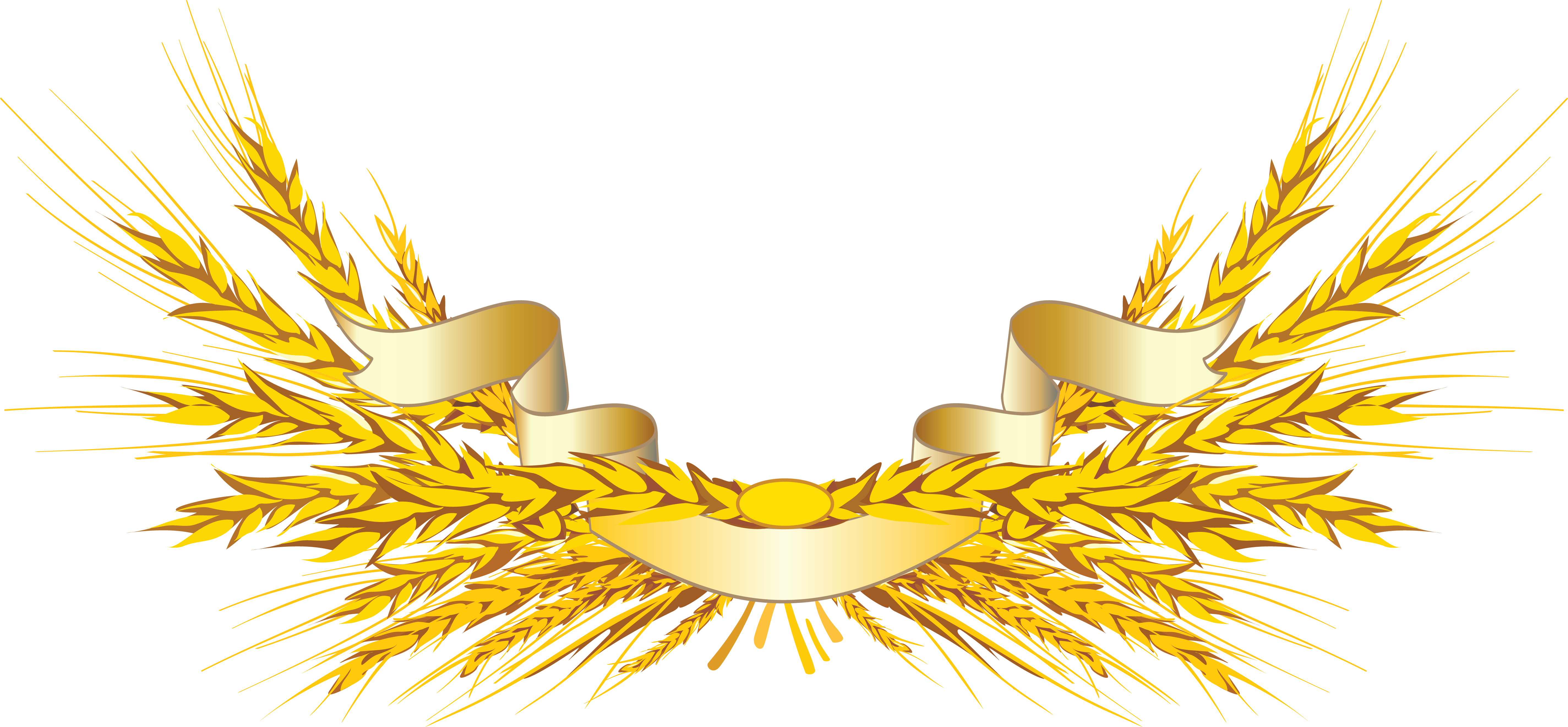 Golden Wheatand Ribbon Vector