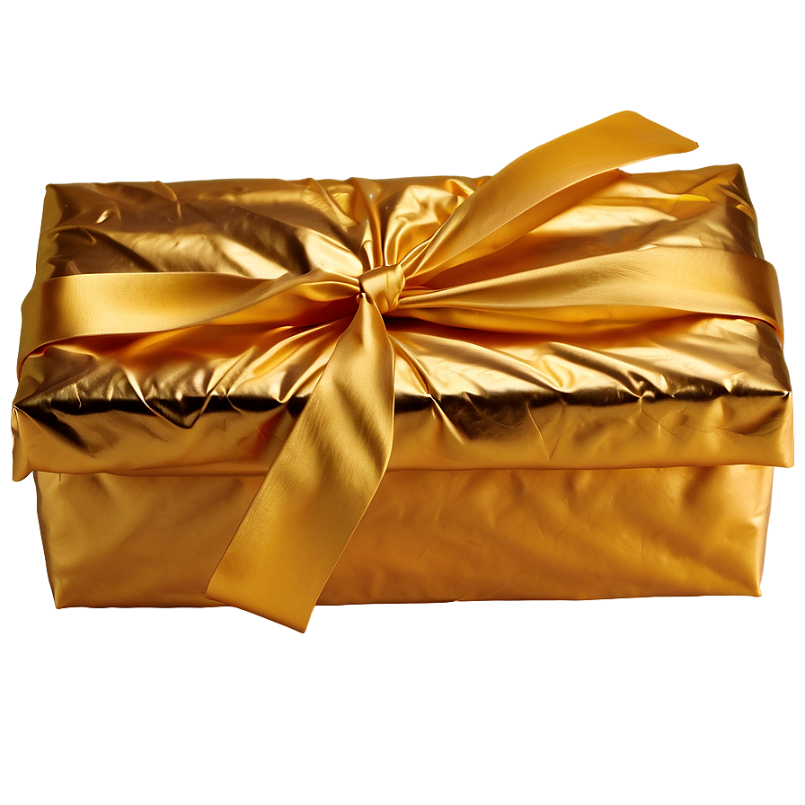 Golden Wrapped Gift Png Rva