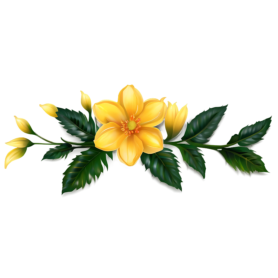 Golden Yellow Flowers Png Mdk