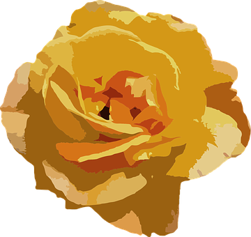 Golden Yellow Rose Vector Art