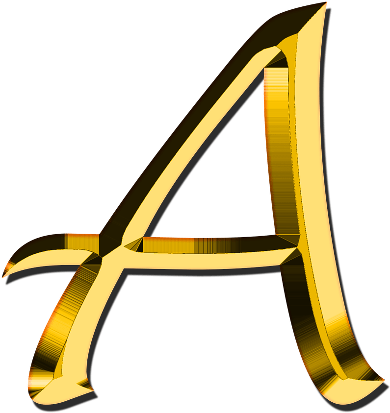 Golden3 D Letter A