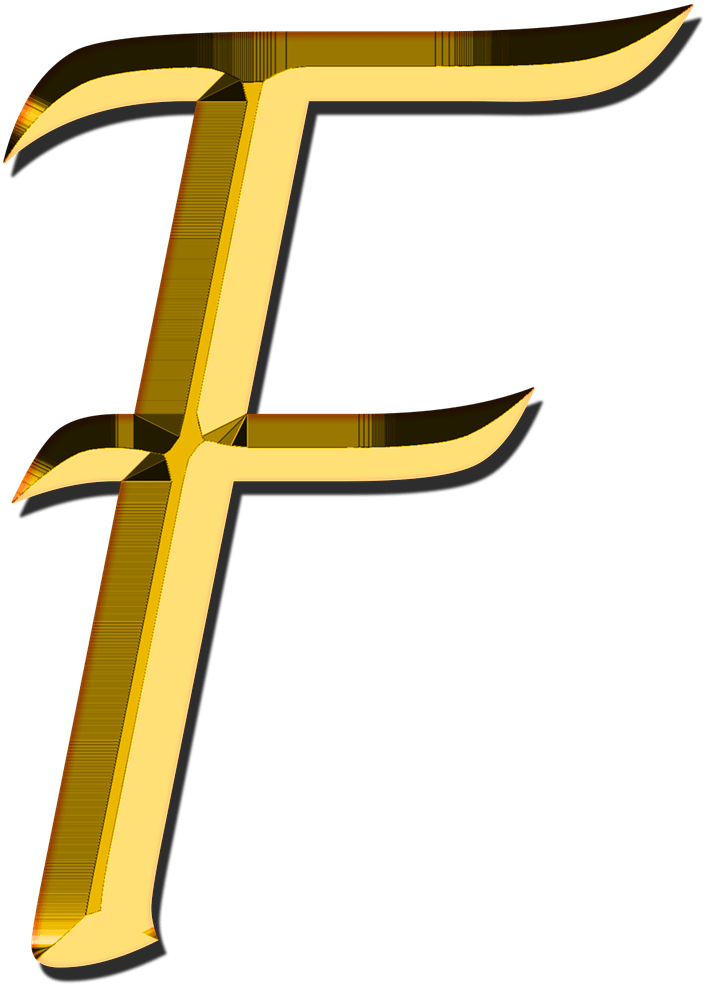 Golden3 D Letter F