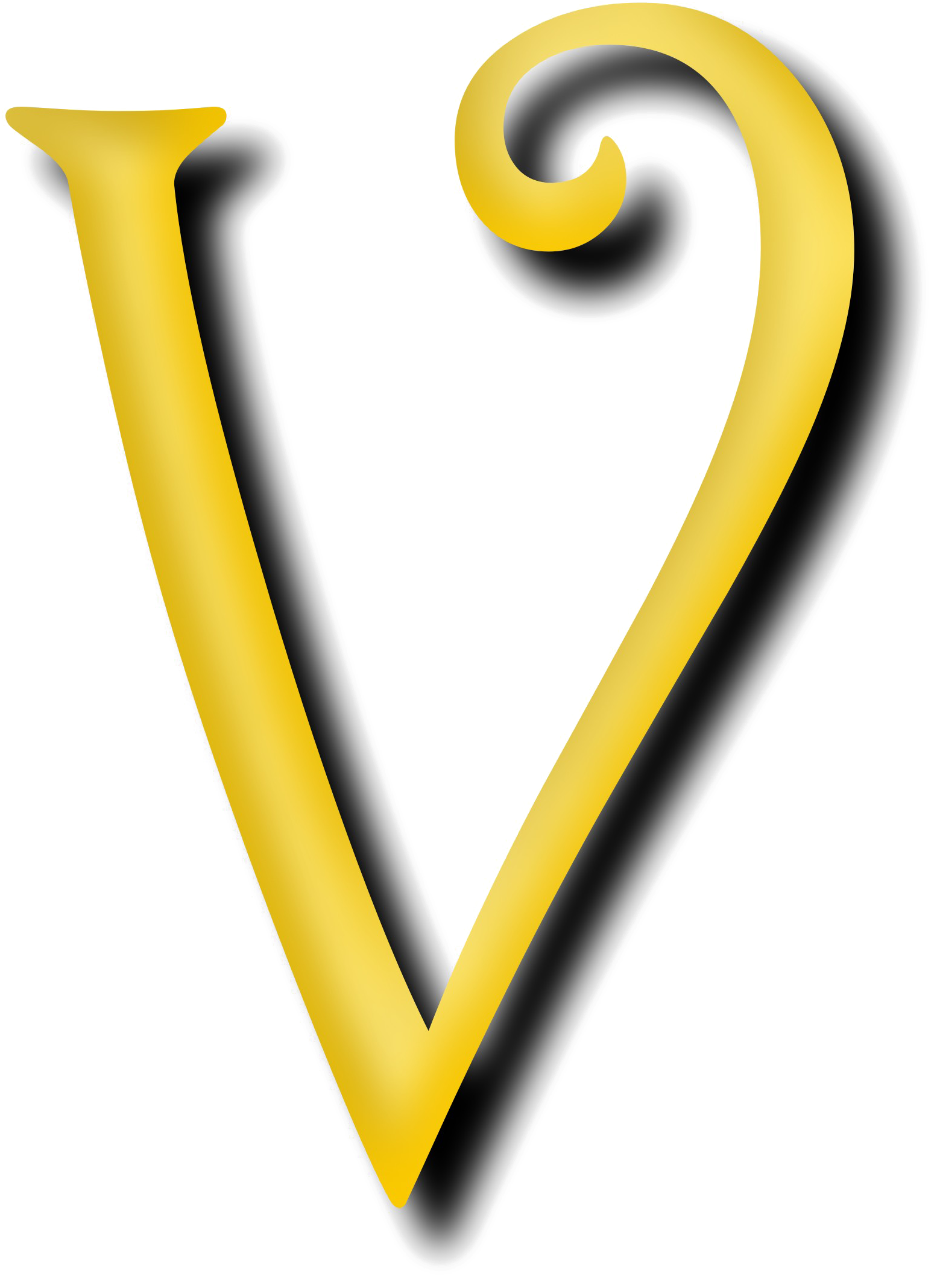 Golden3 D Letter V