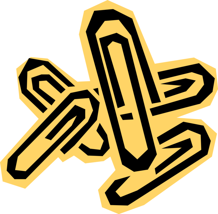 Golden3 D Paperclips Graphic