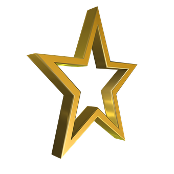 Golden3 D Star Graphic