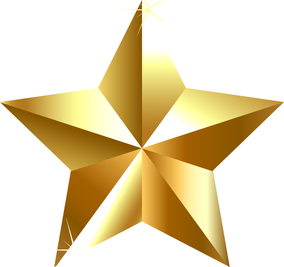 Golden3 D Star Graphic