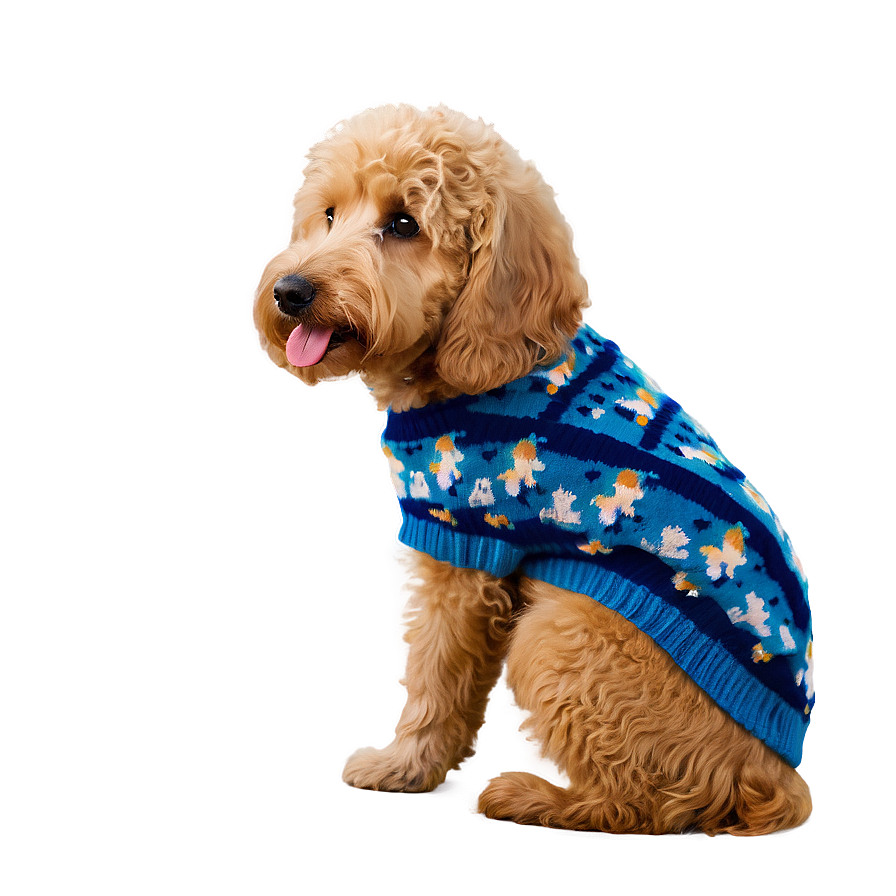 Goldendoodle In Sweater Png 32