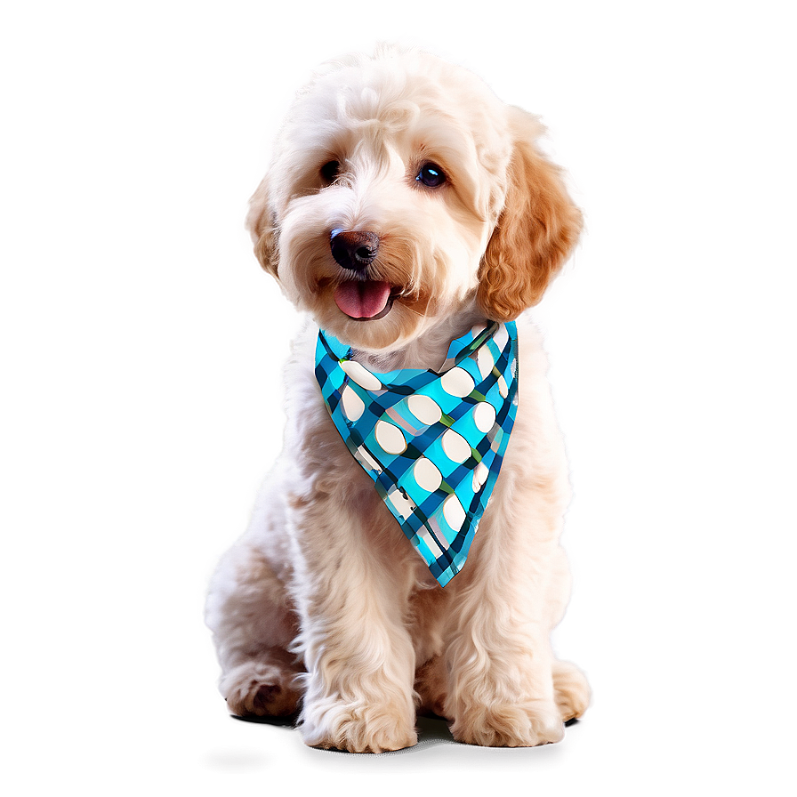 Goldendoodle Wearing Bandana Png Lkw58