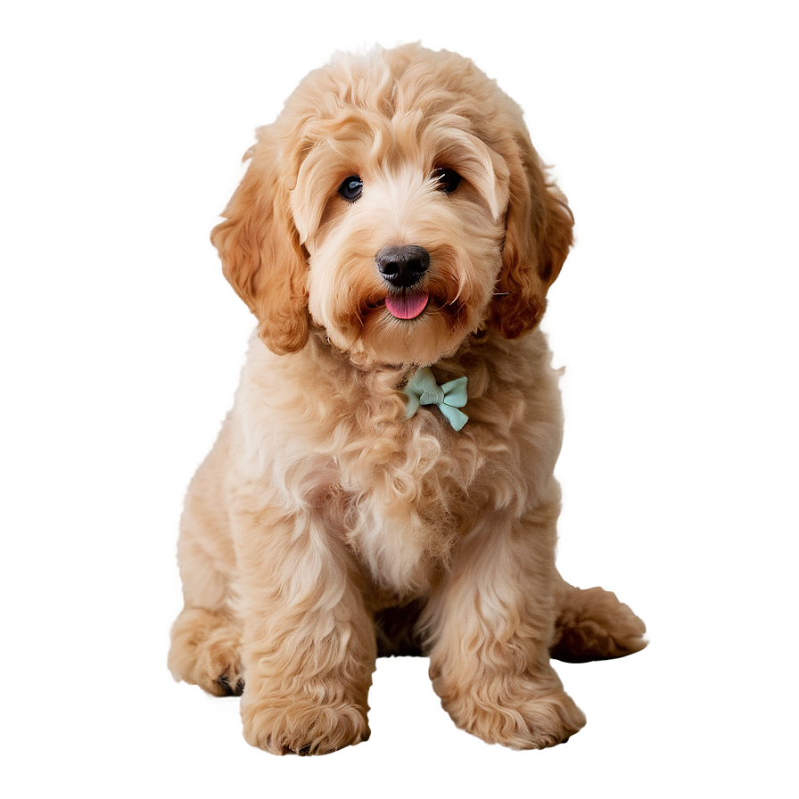 Goldendoodle With Bow Png Uoy