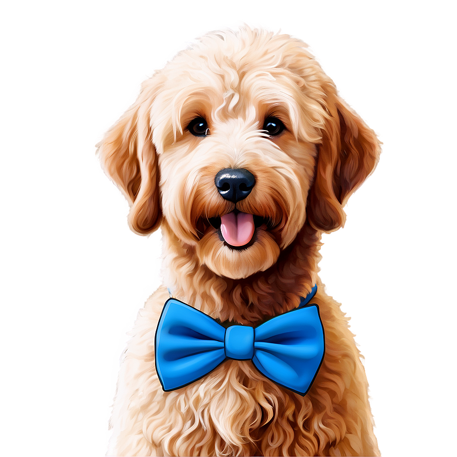 Goldendoodle With Bowtie Png 06262024