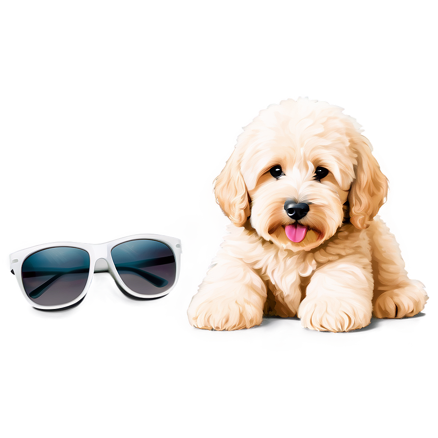 Goldendoodle With Sunglasses Png Deo PNG Image