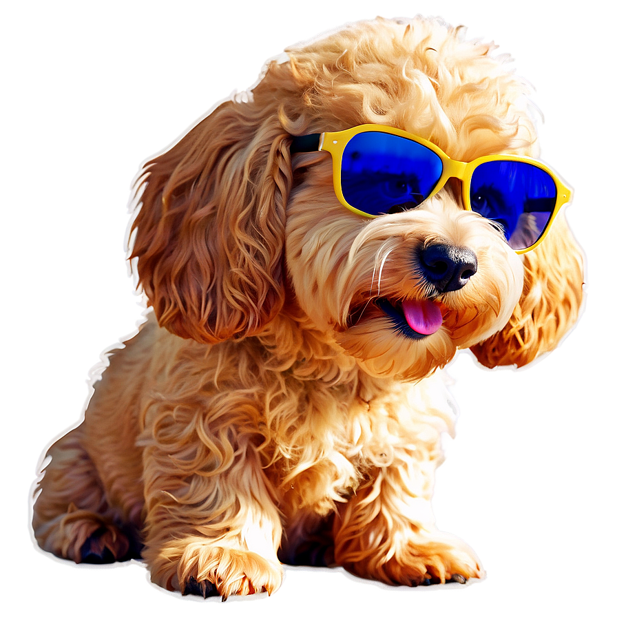 Goldendoodle With Sunglasses Png Qns50