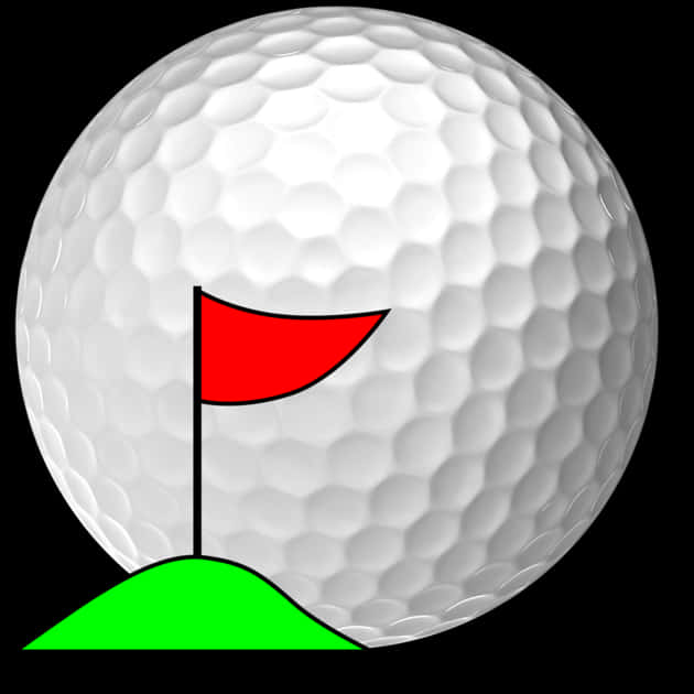 Golf Ball Near Flag Illustration