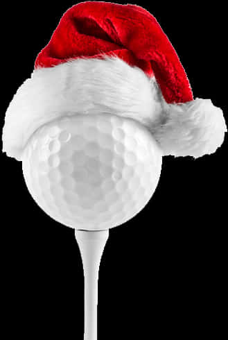 Golf Ball Santa Hat Festive Concept