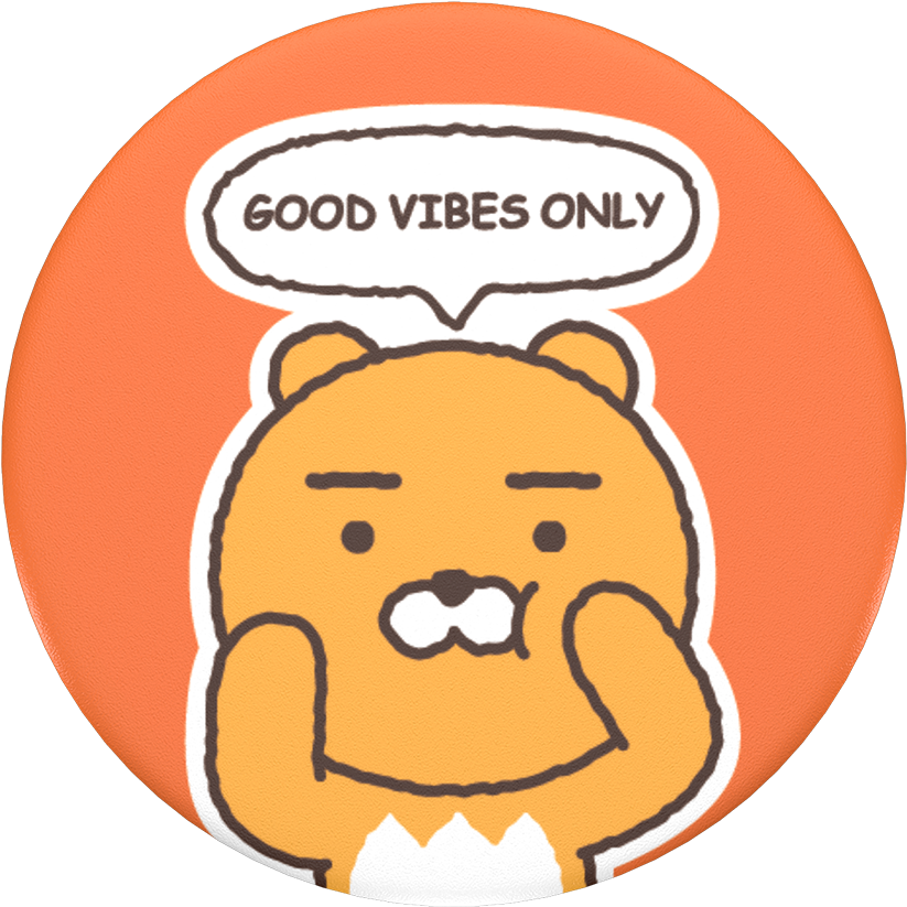 Good Vibes Only Cartoon Bear