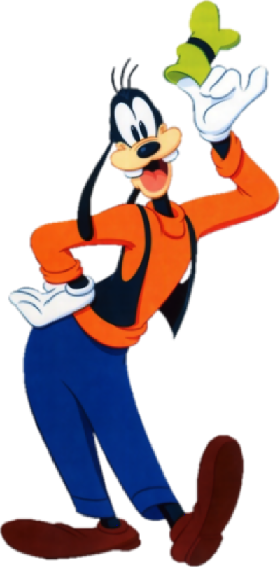 Goofy Character Waving Friendly