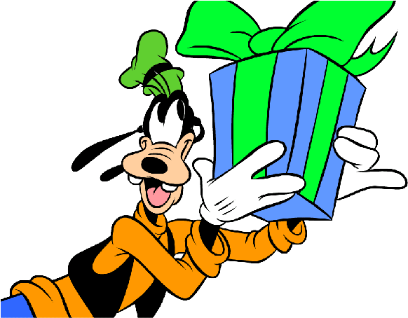 Goofy Holding Gift Box