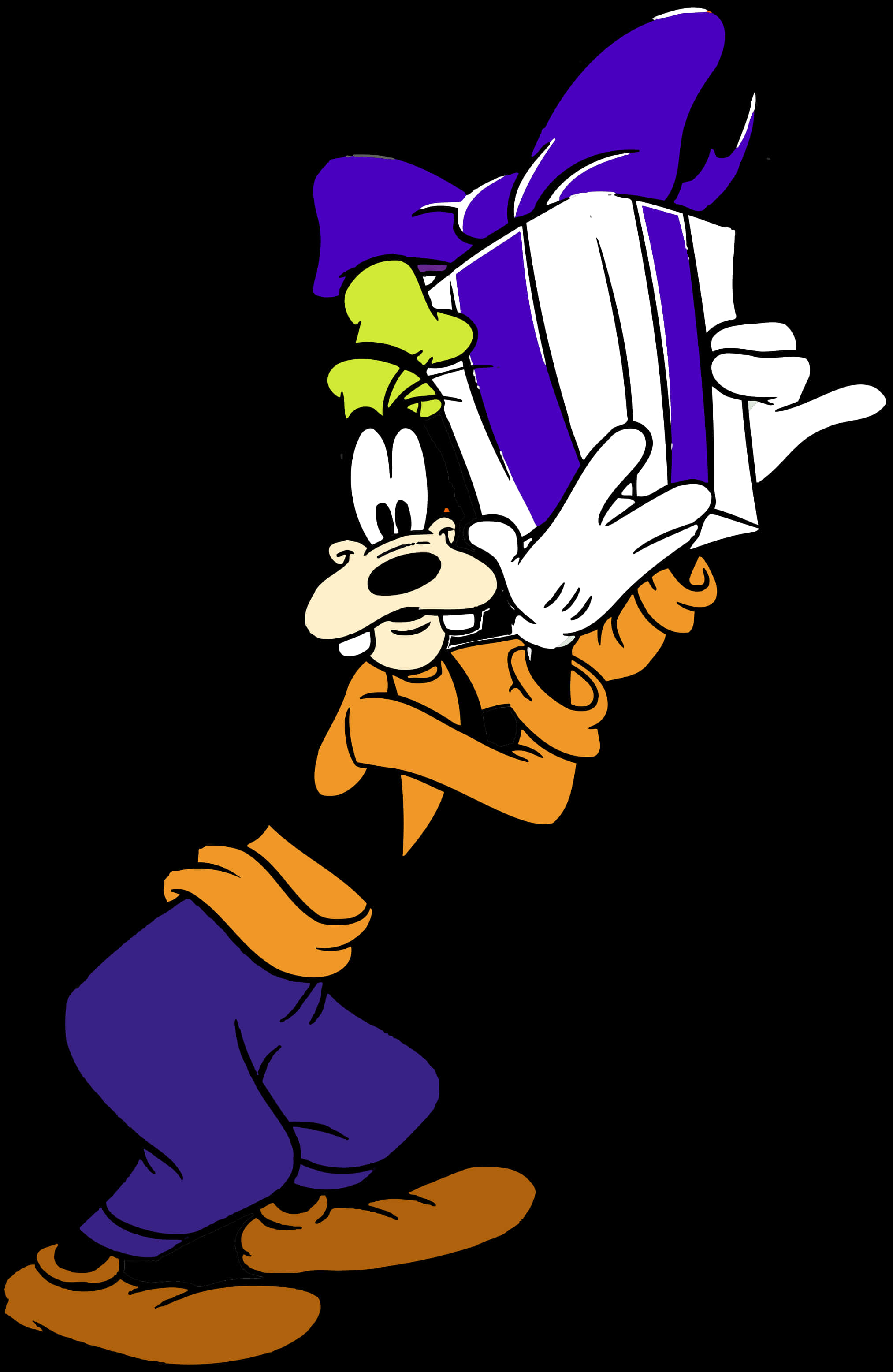 Goofy Holding Gift Illustration