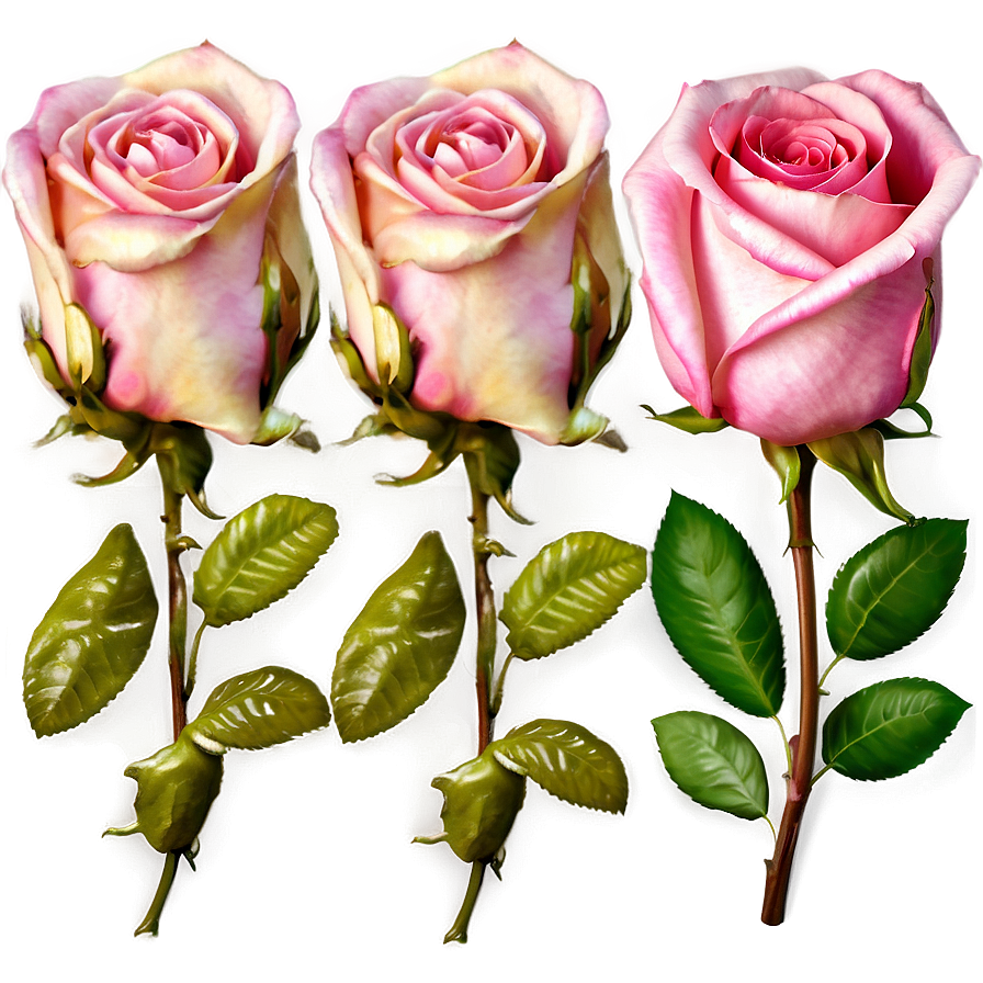 Gorgeous Pink Roses Set Png 06122024