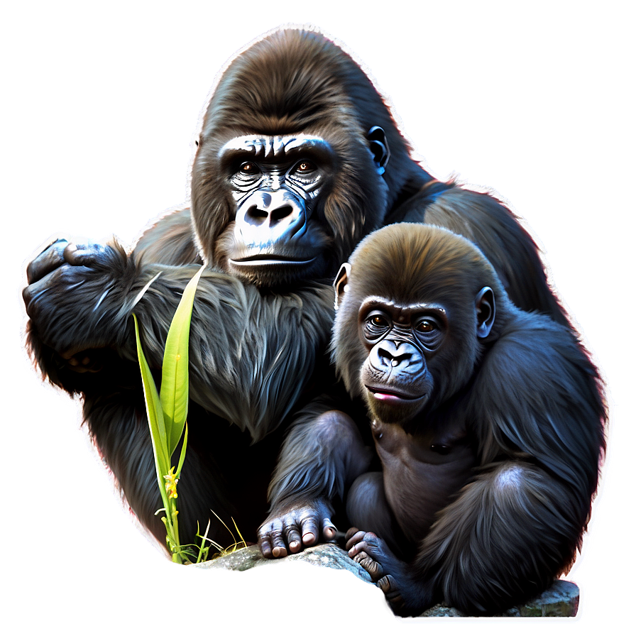 Gorilla Family Illustration Png Owx27