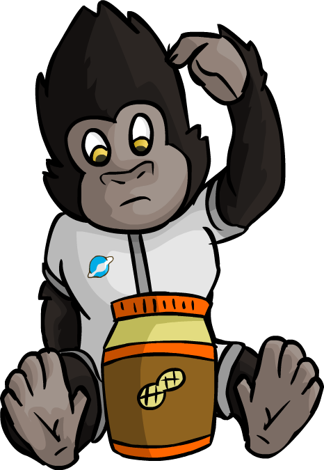 Gorilla Holding Peanut Butter Jar