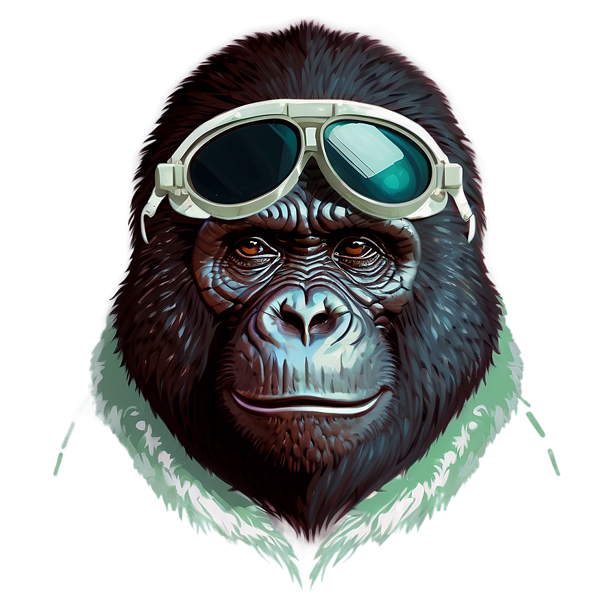 Gorilla With Aviator Glasses Png 06282024