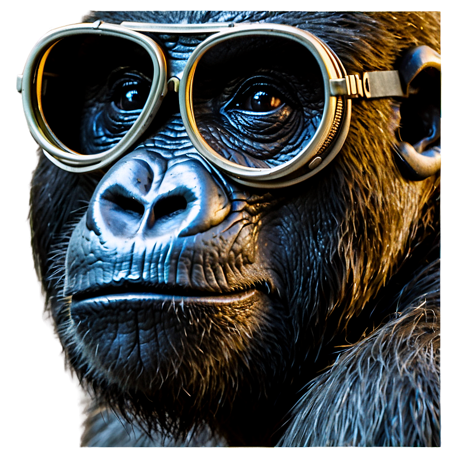 Gorilla With Aviator Glasses Png Ucn96