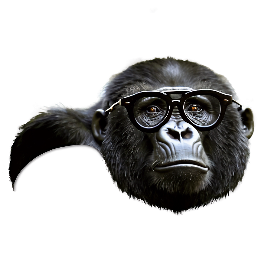 Gorilla With Black Glasses Png Elp37