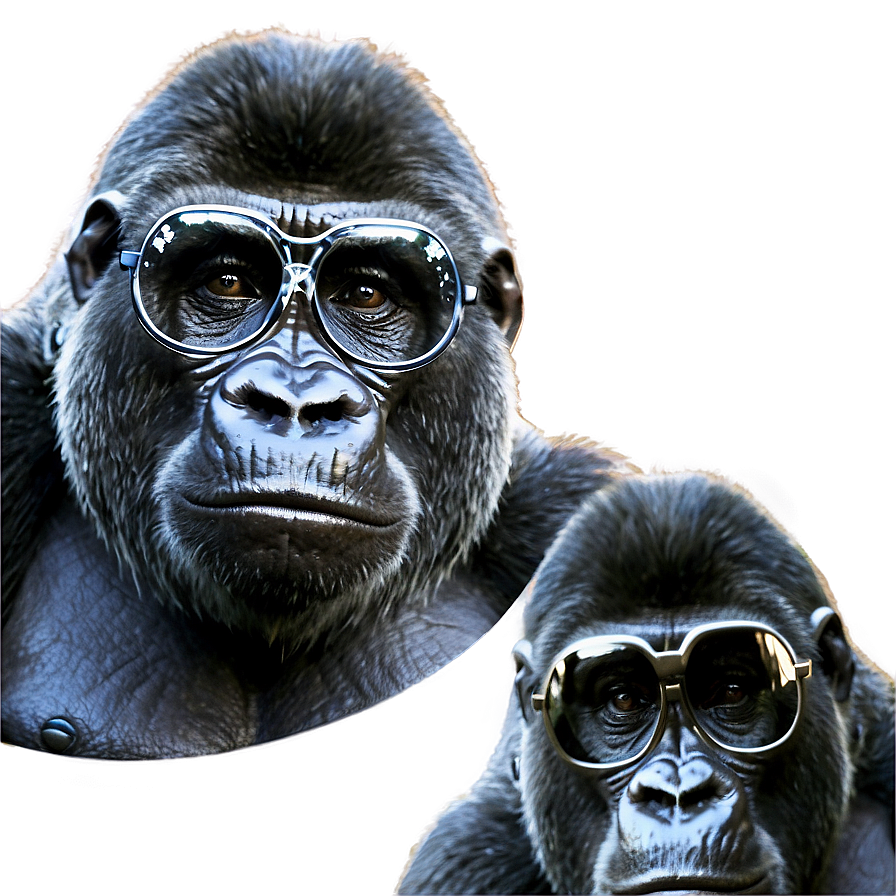 Gorilla With Black Glasses Png Hnq47