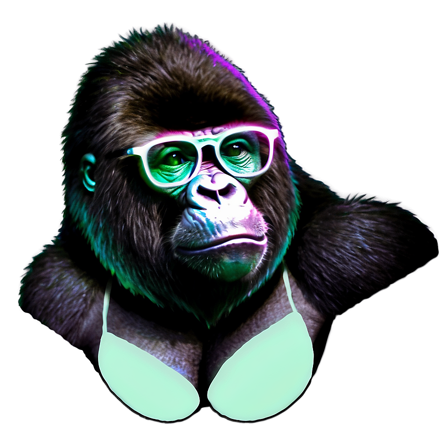 Gorilla With Designer Glasses Png Yhq19