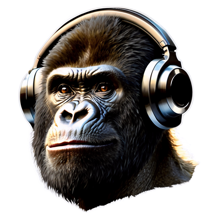 Gorilla With Headphones Png 05212024