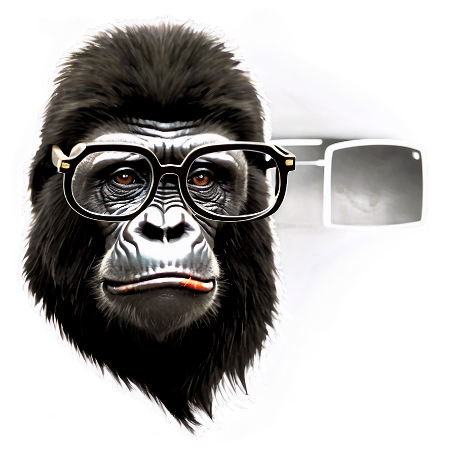 Gorilla With Hip Glasses Png Wml60