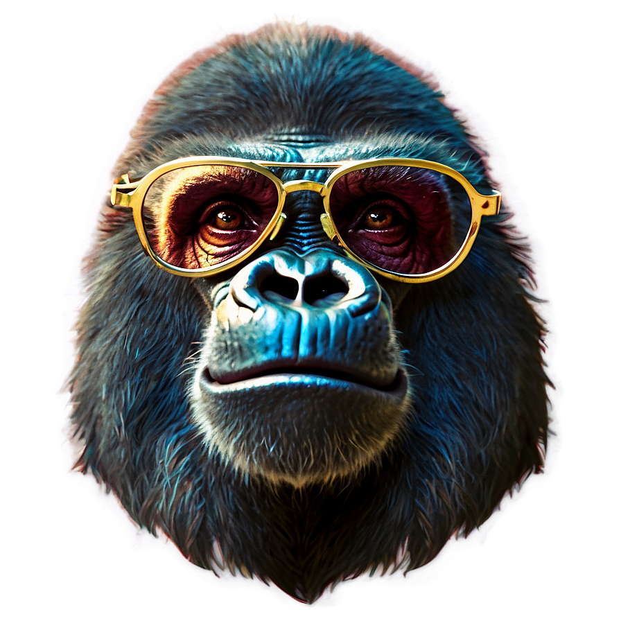 Gorilla With Trendy Glasses Png Mgi