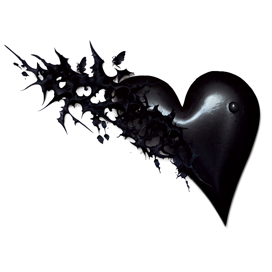 Gothic Black Broken Heart Png 63