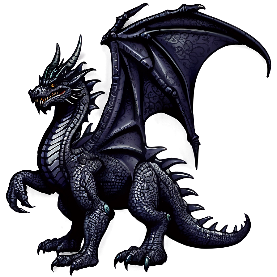 Gothic Black Dragon Image Png Dhc