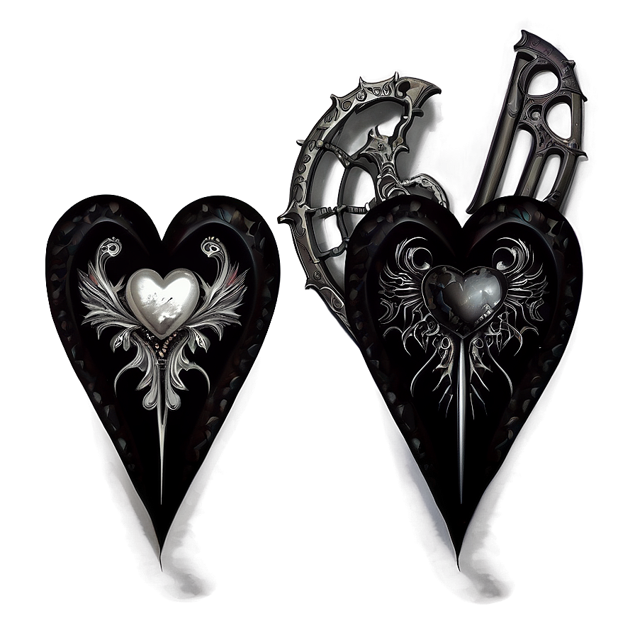 Gothic Black Heart Png 66