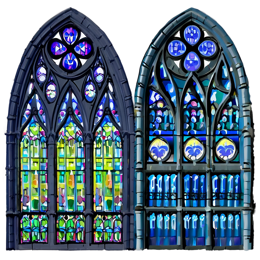 Gothic Cathedral Windows Png 06112024