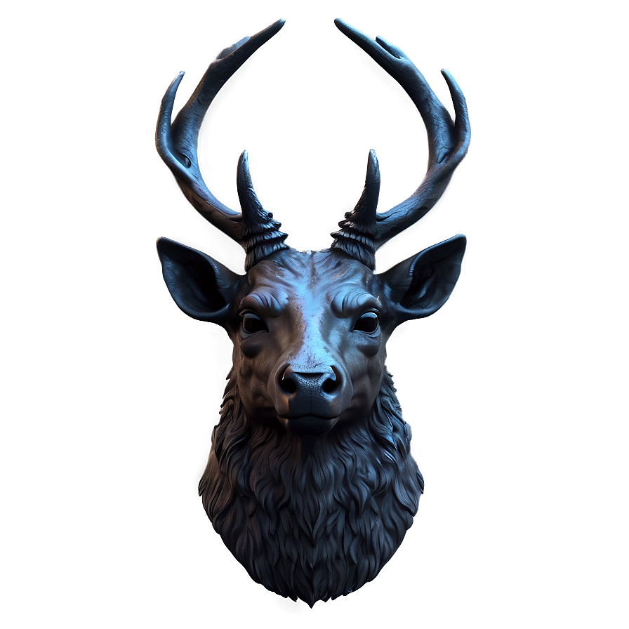 Gothic Deer Head Dark Style Png 12