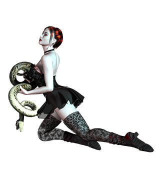 Gothic Girlwith Snake