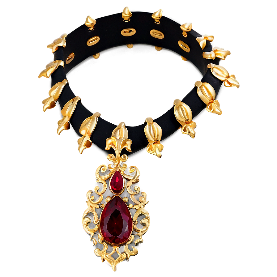 Gothic Gold Necklace Png 46