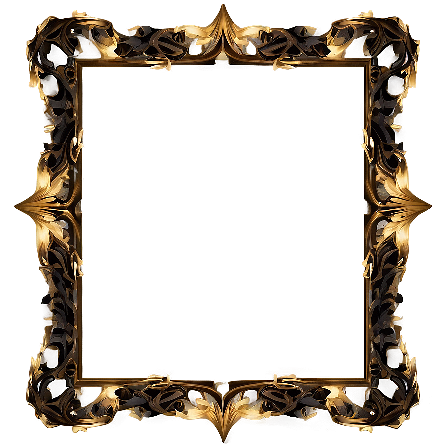 Gothic Golden Frame Png Qja49