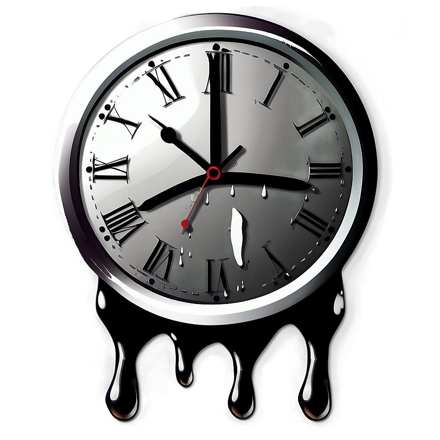 Gothic Melting Clock Design Png Gmf