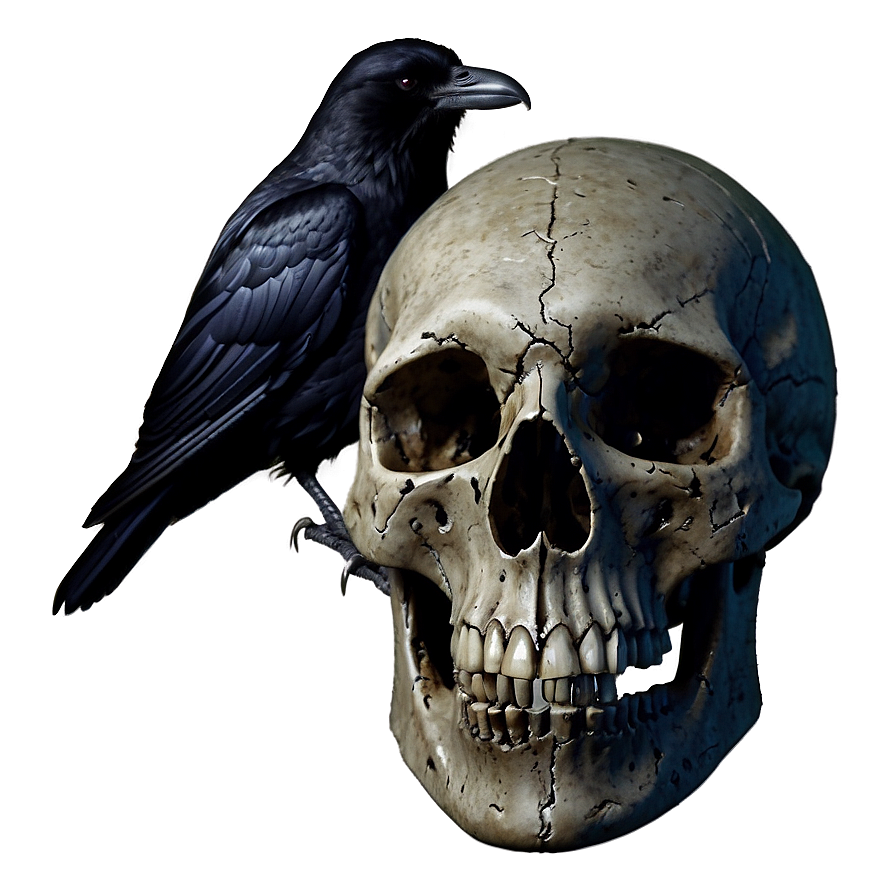 Gothic Raven And Skull Png 06122024