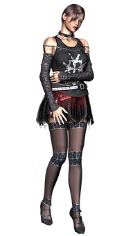 Gothic_ Style_ Animated_ Girl