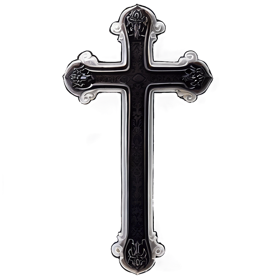 Gothic Thin Cross Png 06292024